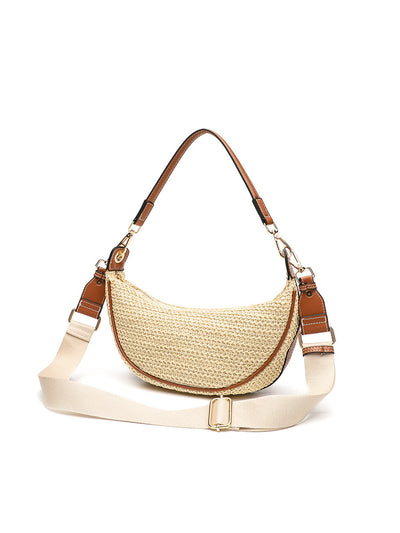 Women's Casual Woven Crossbody Shoulder Handbag Underarm Bag