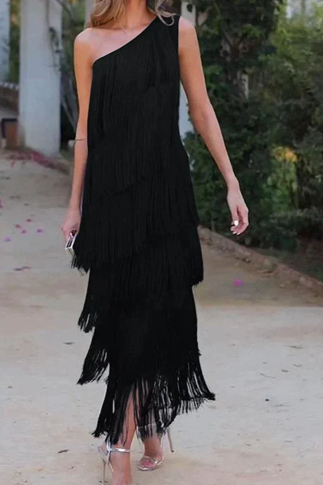 VALERIA | Dress with fringe.
