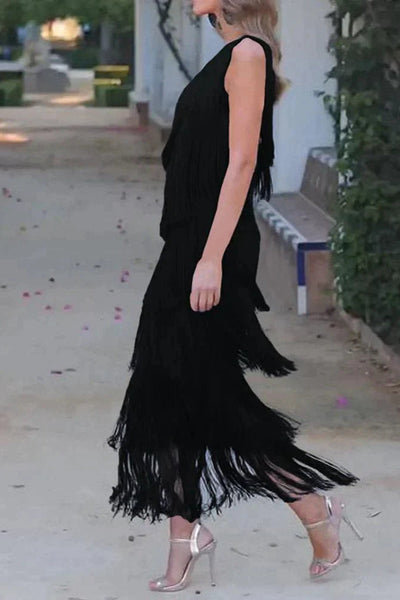 VALERIA | Dress with fringe.