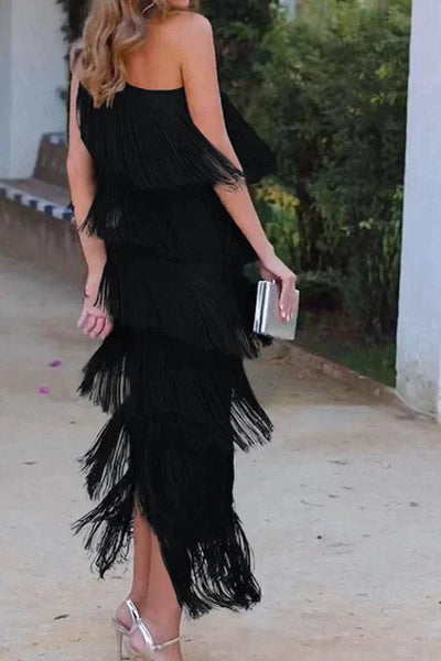VALERIA | Dress with fringe.