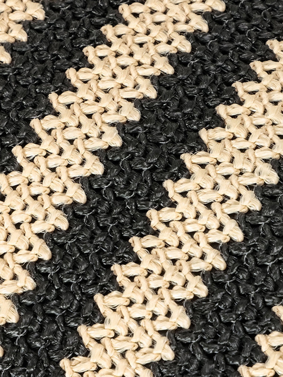 Vintage striped straw shoulder bag