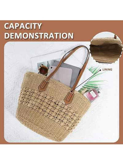 Women's handbag, versatile and hand-woven