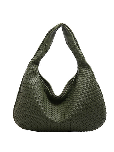 Fashionable woven leather handbag