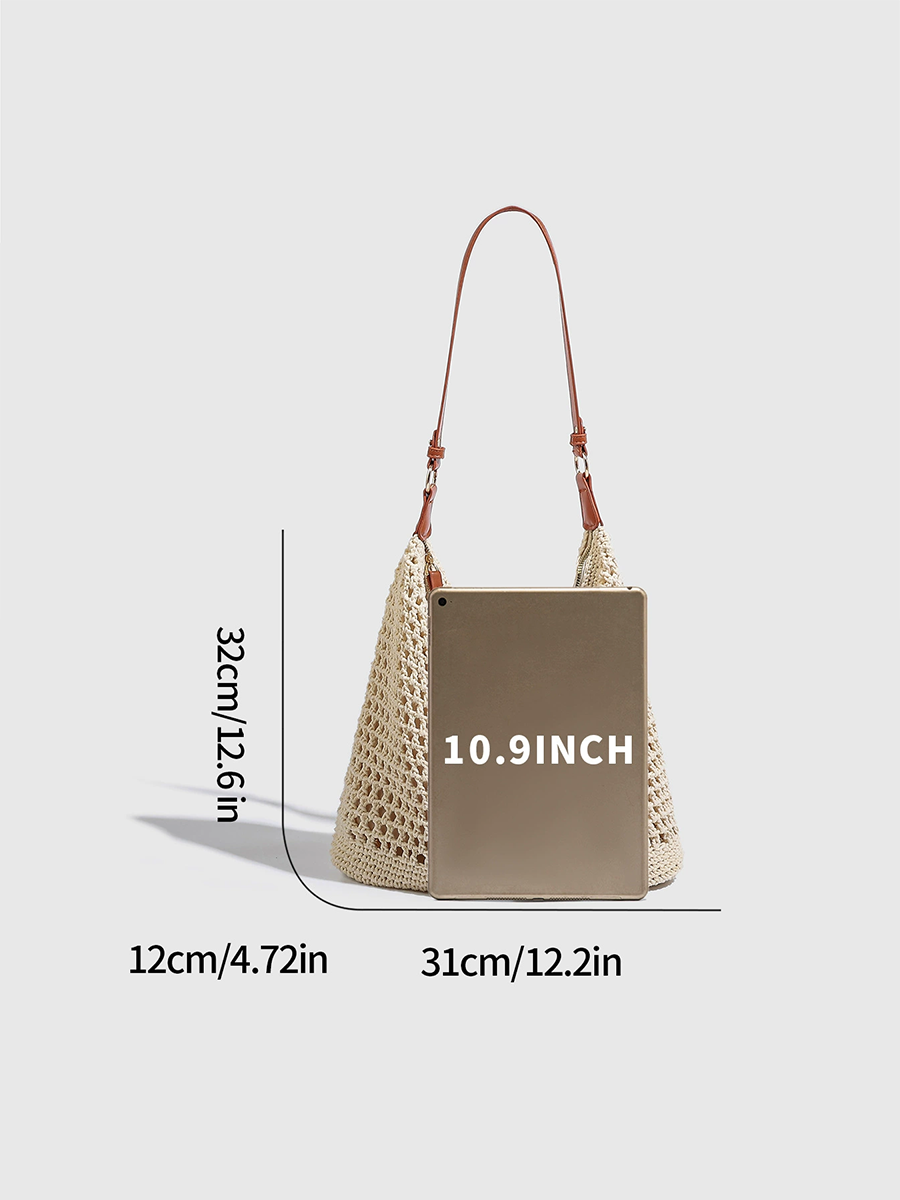 Women's Braided Mesh Handbag Beach Bag Shoulder Bag