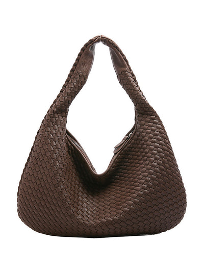 Fashionable woven leather handbag