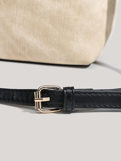 Women's Retro Autumn and Winter Shoulder Bag, Polyester Bucket Bag