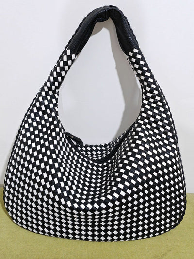 Fashionable woven leather handbag