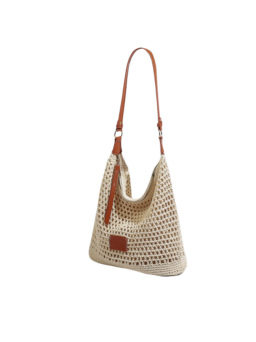 Women's Braided Mesh Handbag Beach Bag Shoulder Bag