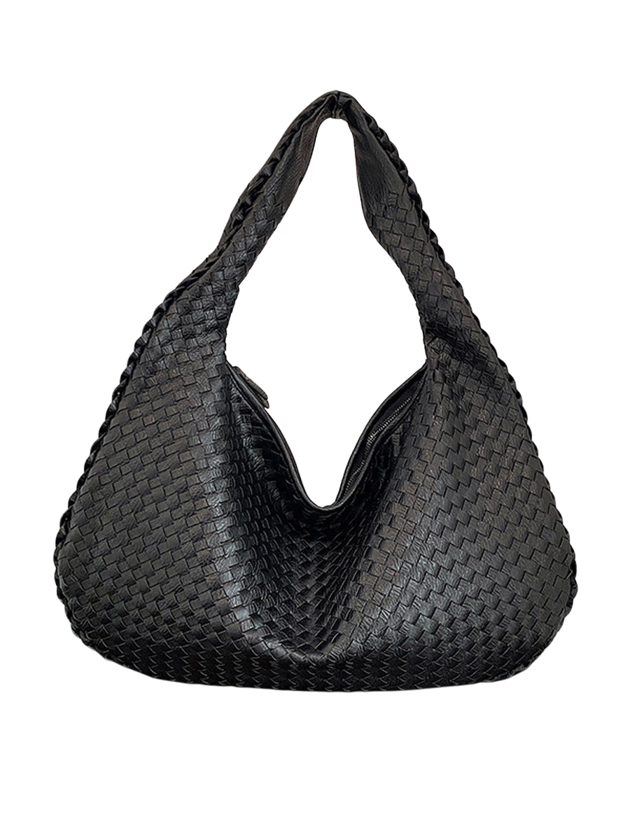 Fashionable woven leather handbag