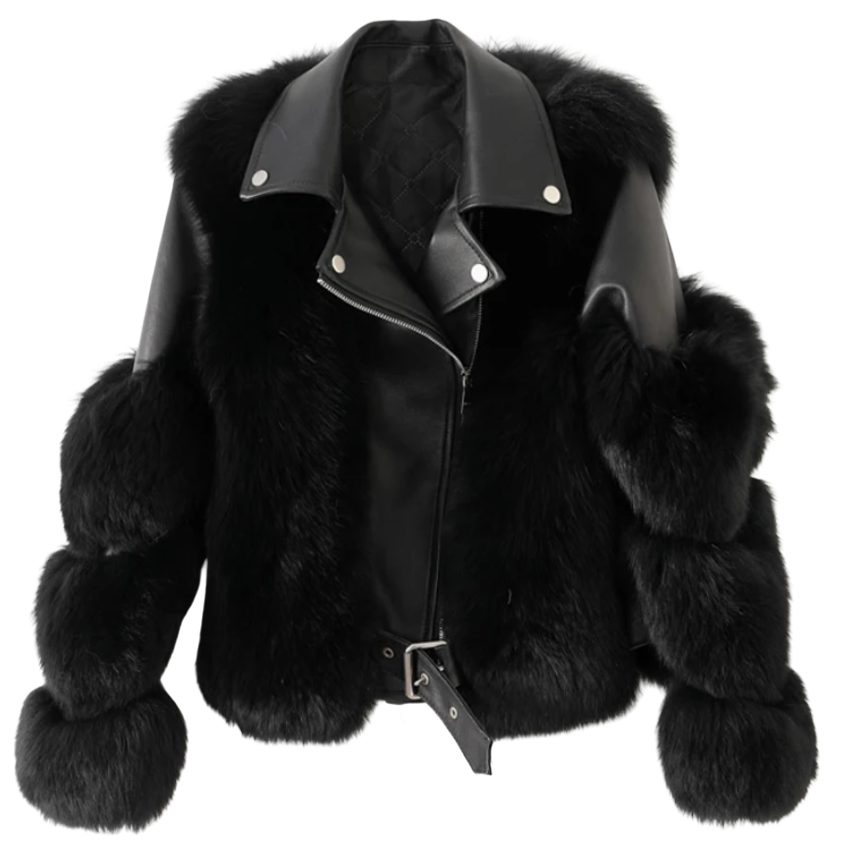 Luxury Leather Fur Jacket