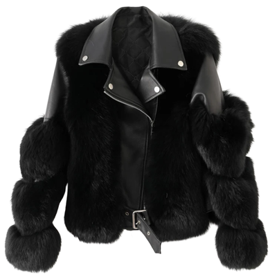 Luxury Leather Fur Jacket