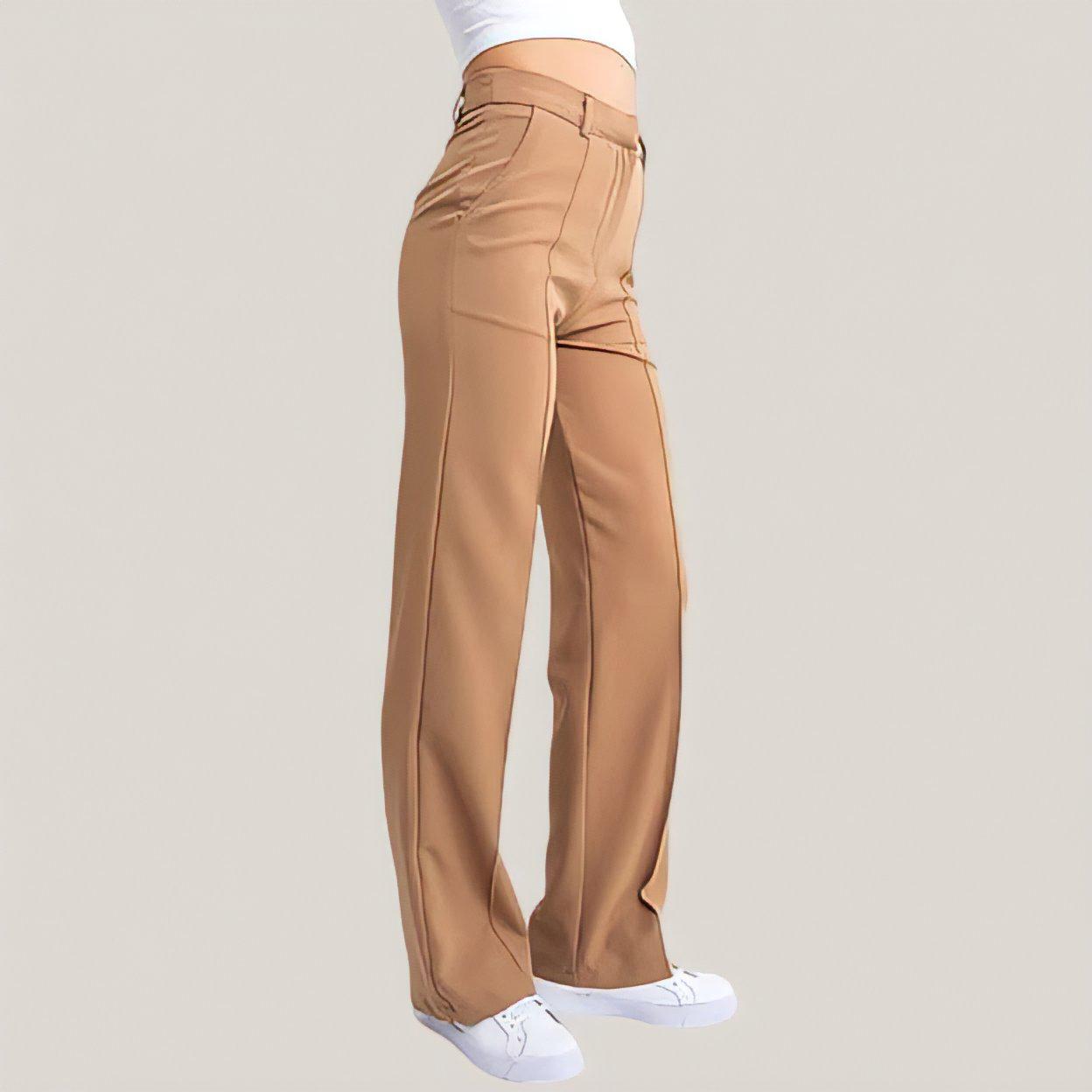 Slim-fit straight-leg pants