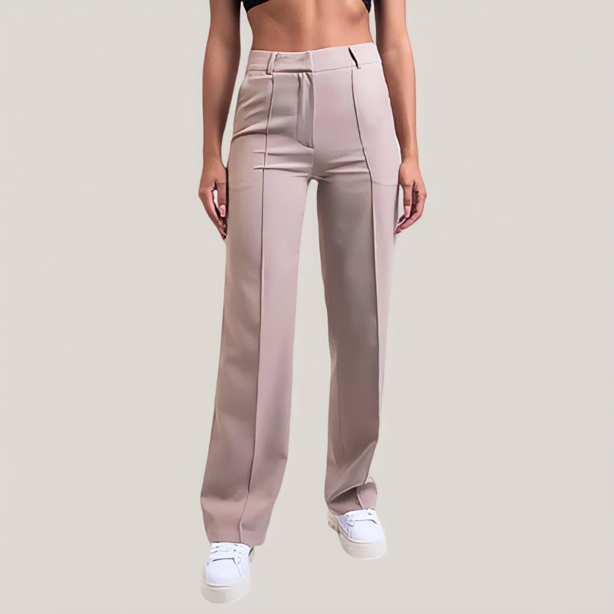 Slim-fit straight-leg pants