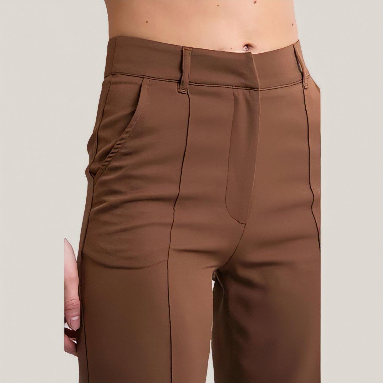 Slim-fit straight-leg pants