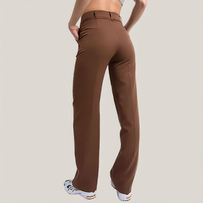 Slim-fit straight-leg pants