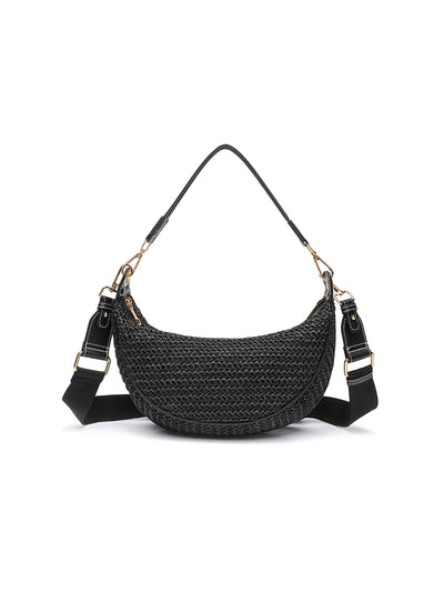 Women's Casual Woven Crossbody Shoulder Handbag Underarm Bag