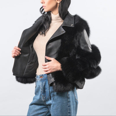 Luxury Leather Fur Jacket